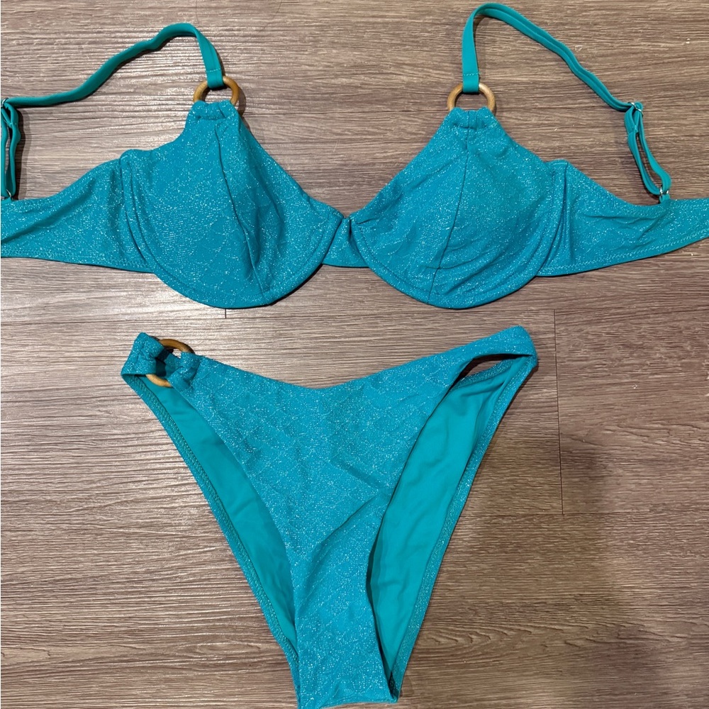 Teal Women's Bikini Set Sparkley